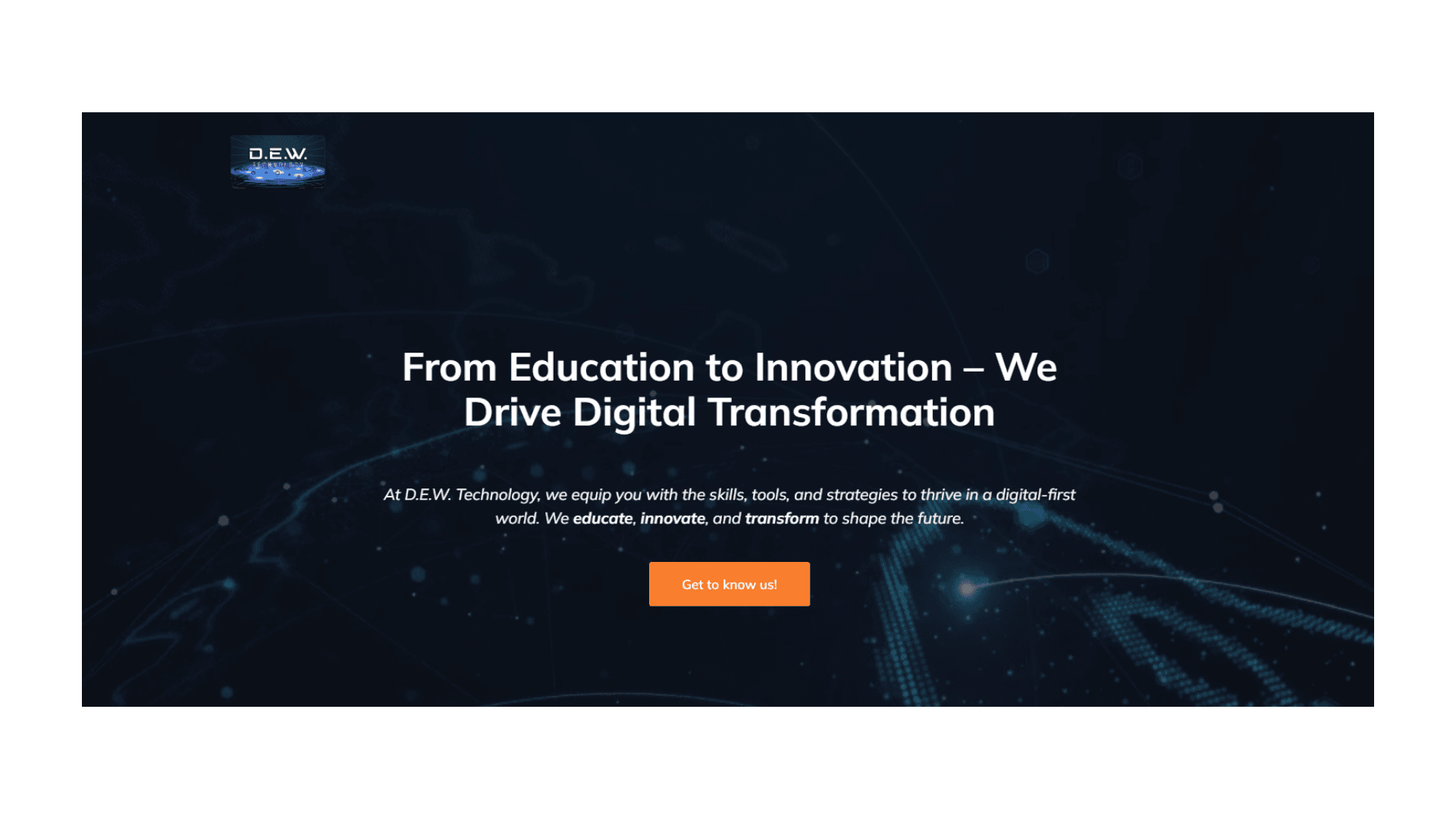 DEW Tech Company Website - Hero