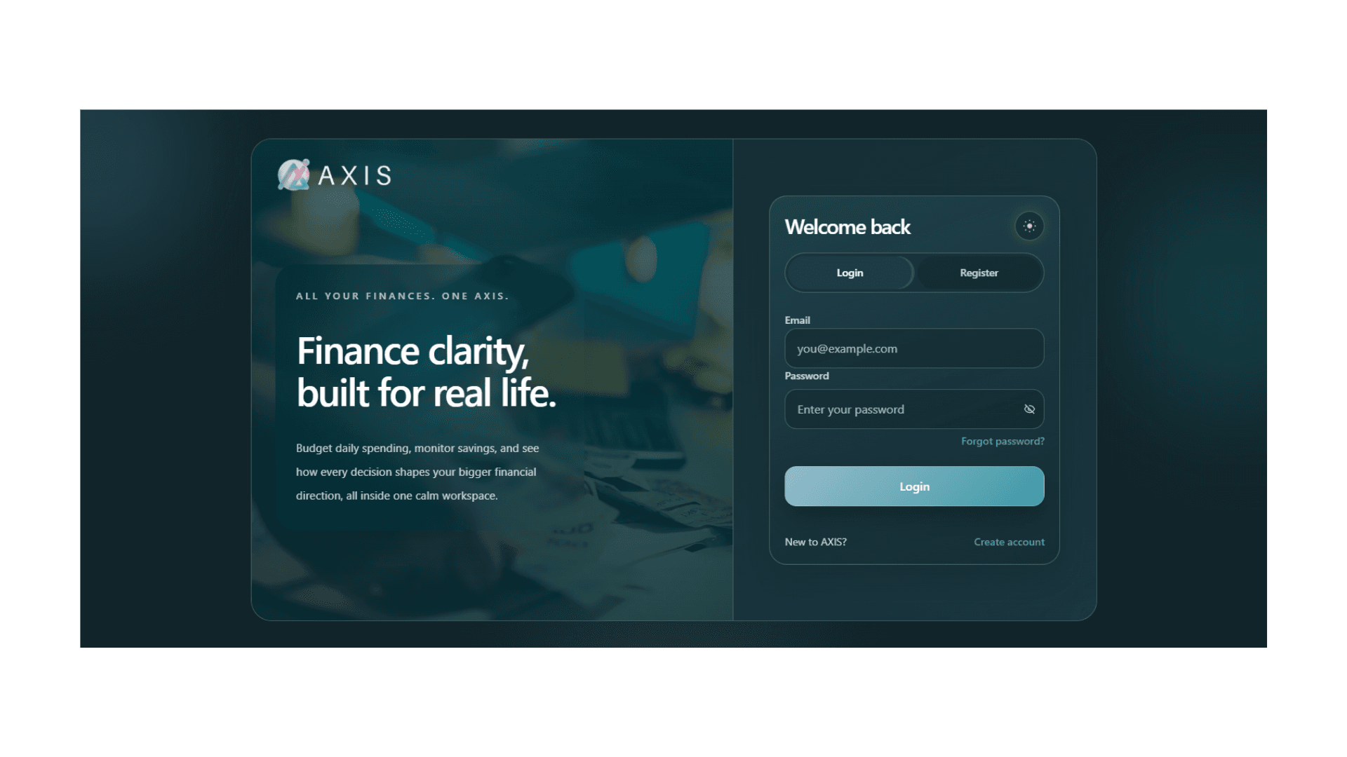 My Axis Planner - Homepage